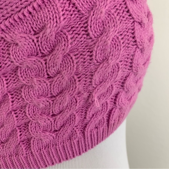 PrettyLittleThing Cable Knit Halterneck Top Size S Hot Pink - Picture 6 of 10